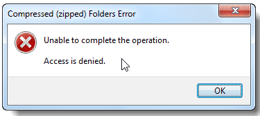 7 zip access denied error