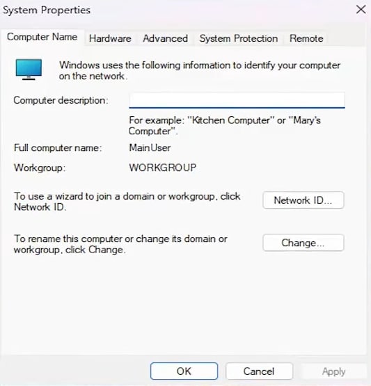 system properties