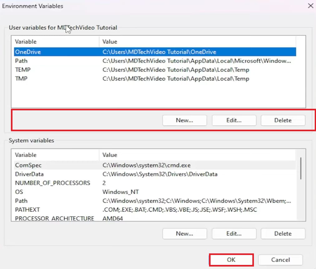 edit user variables