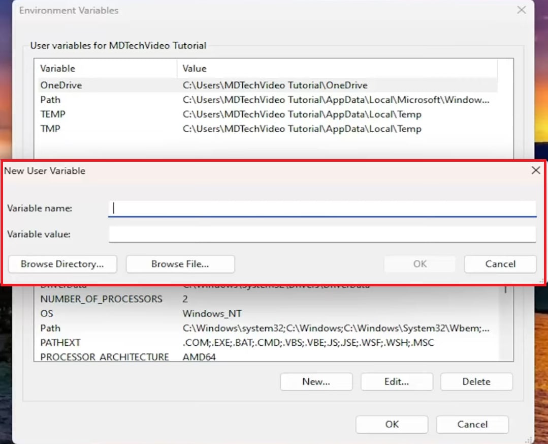 edit variable