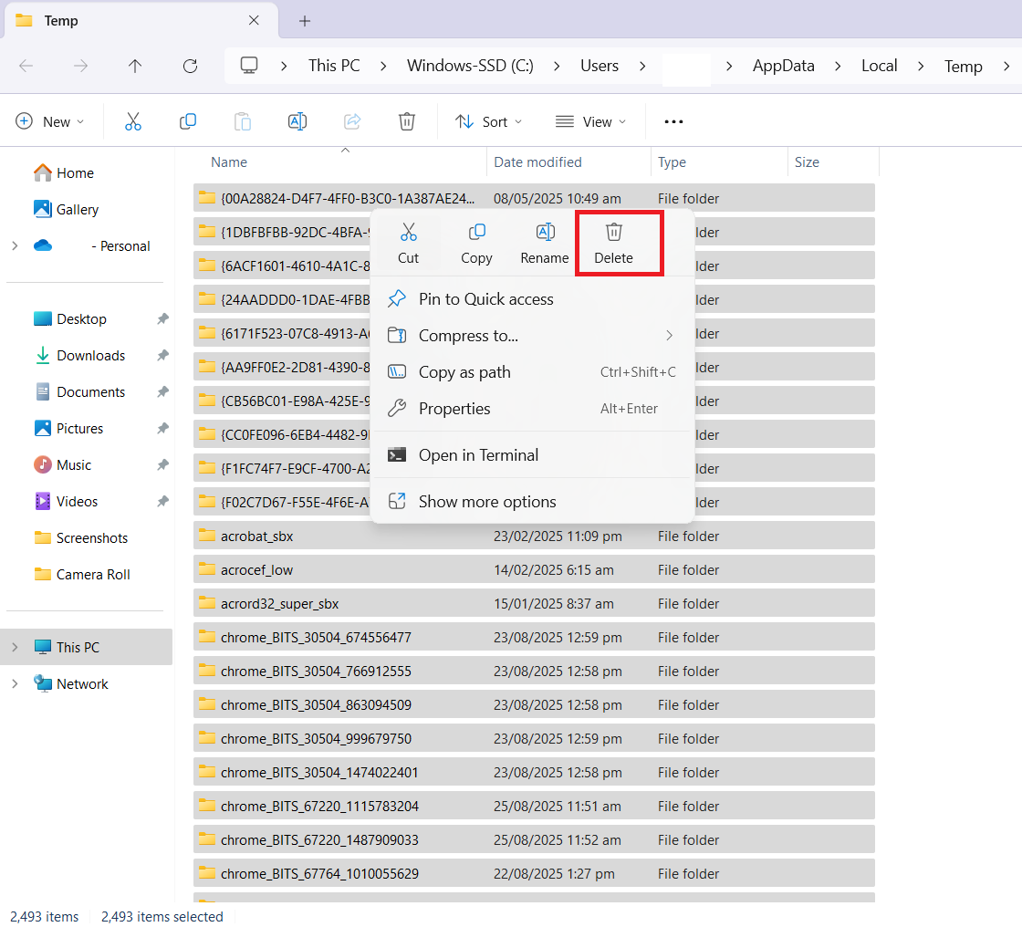 create and delete test file