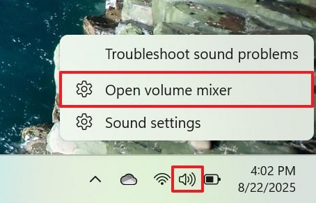 access volume mixer