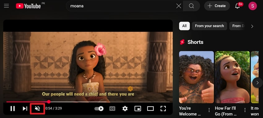 alter audio controls in youtube