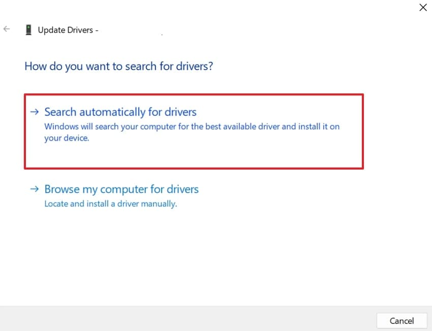 allow windows search and update drivers