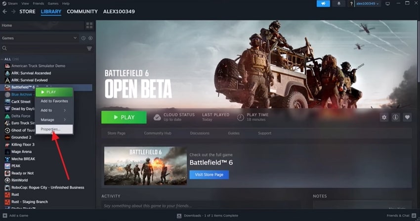 access properties for battlefield 6