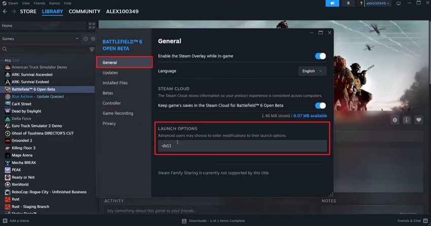 modify launch options