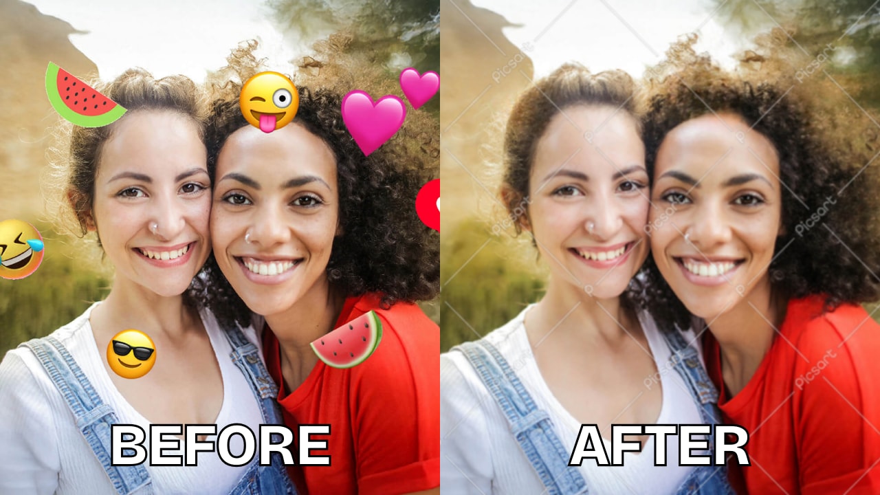 picsart removing emoji from pictures