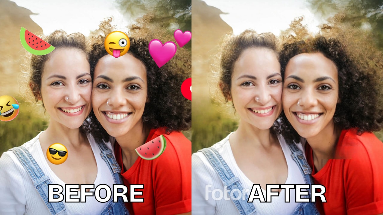 fotor removing emoji from pictures