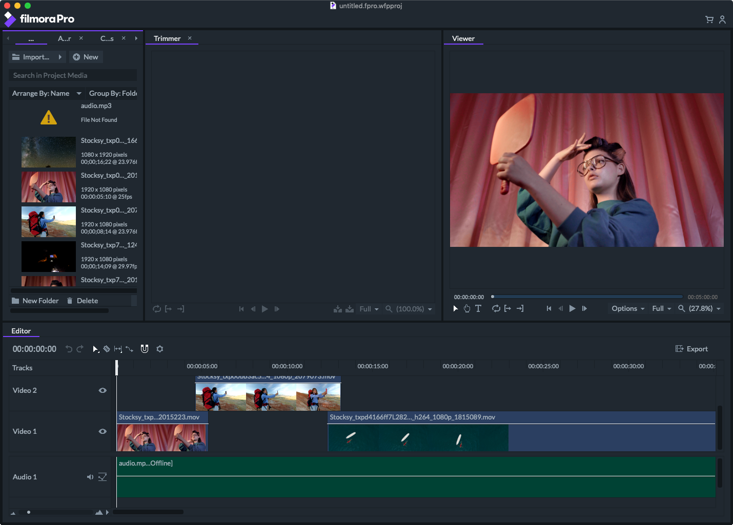 filmora sync audio and video