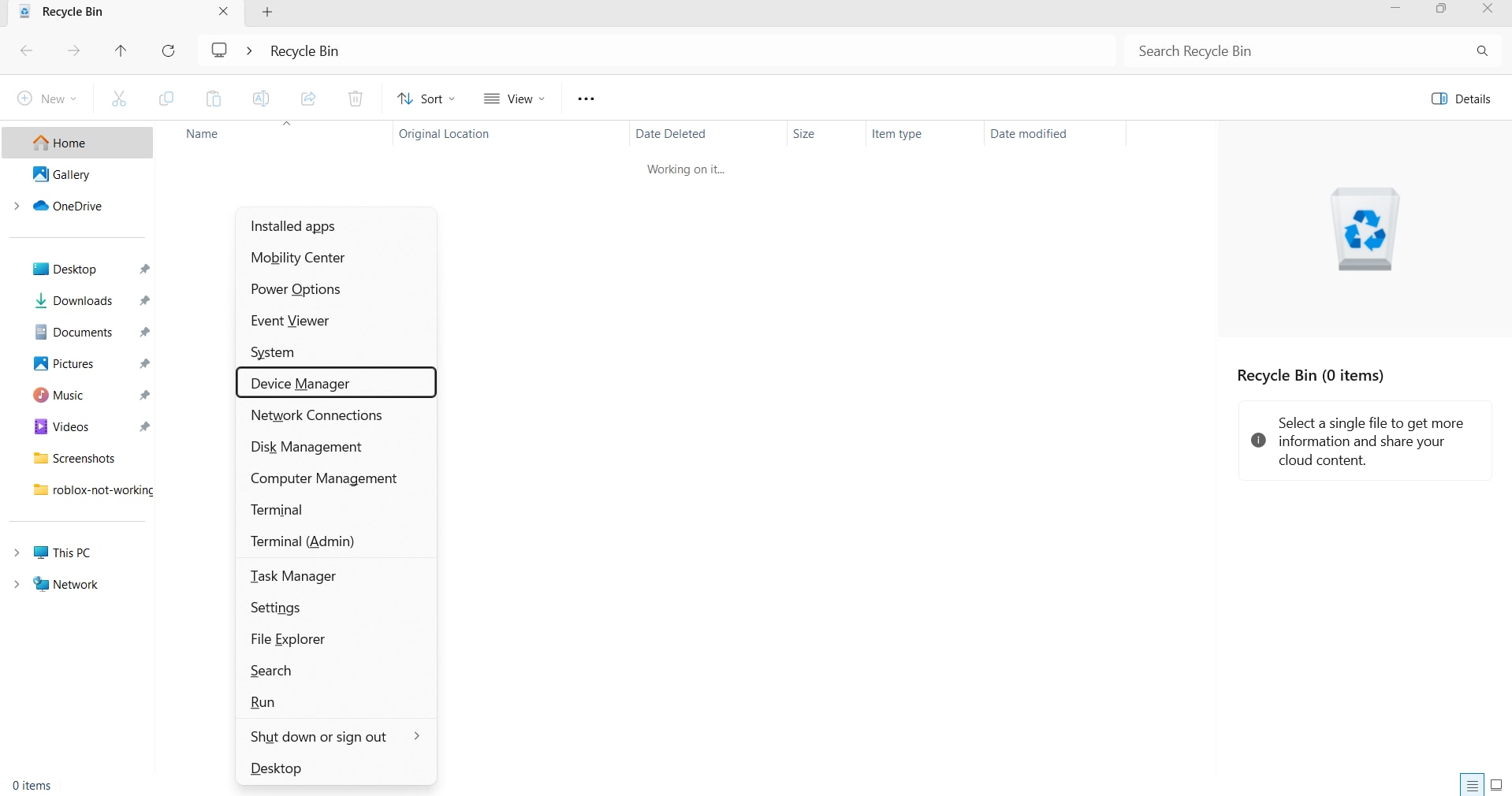 open device manager