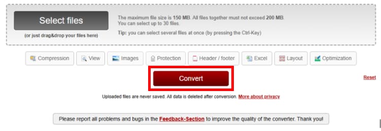 online2pdf select files