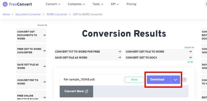 freeconvert download word file