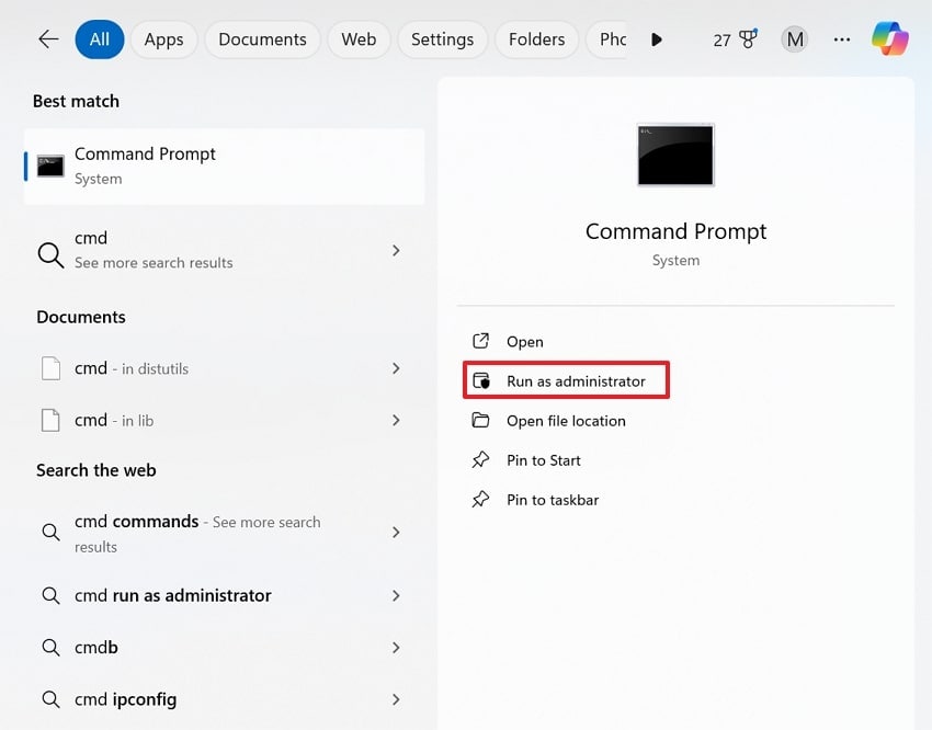 run command prompt as administrator
