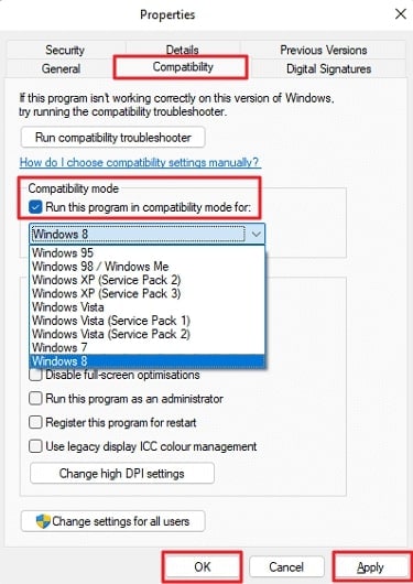 launch game in compatibility mode