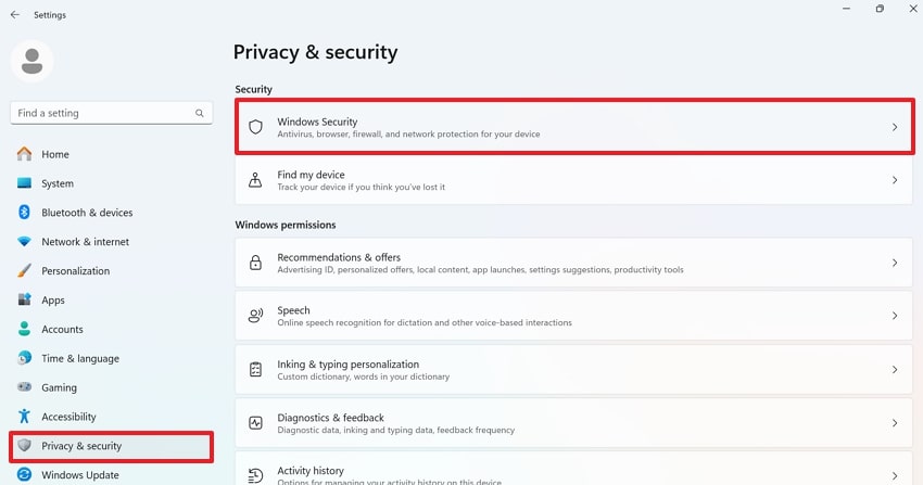 open windows security option