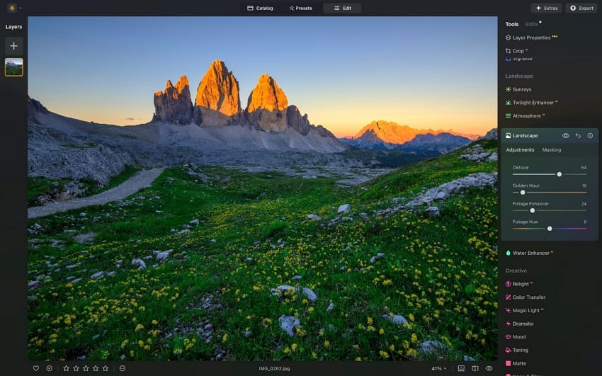 luminar neo ai image editor