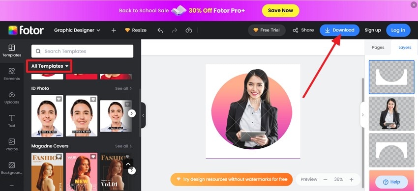 choose templates and edit