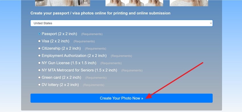 create passport size image