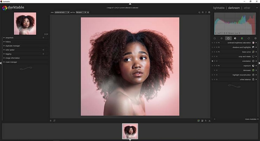 open source darktable image editor