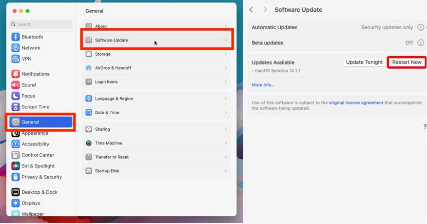 check software updates on mac