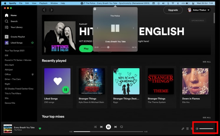 drag volume slider on spotify mac