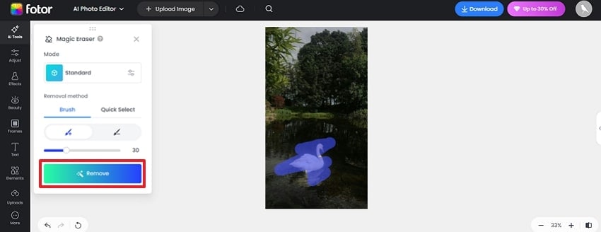 remove object through brush