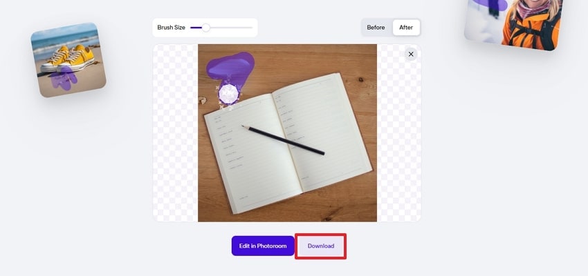 erase object and download