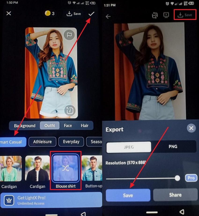 swap cloths with different styles