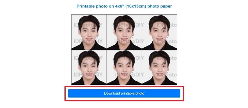 press the download printable photo