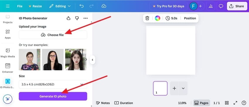 press generate id photo