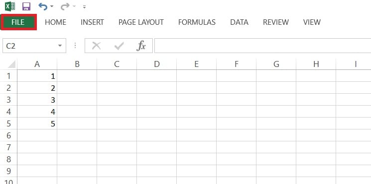 excel file tab
