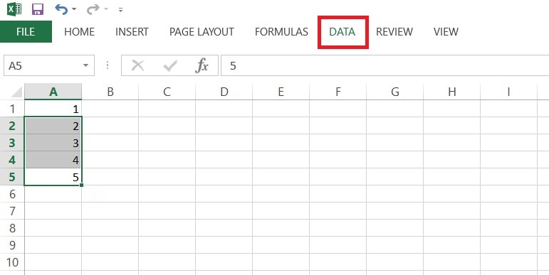 data tab
