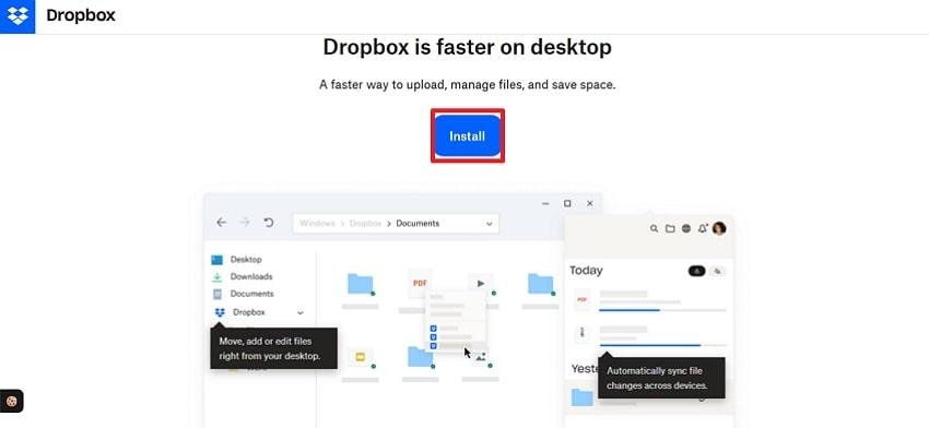 install dropbox app on windows