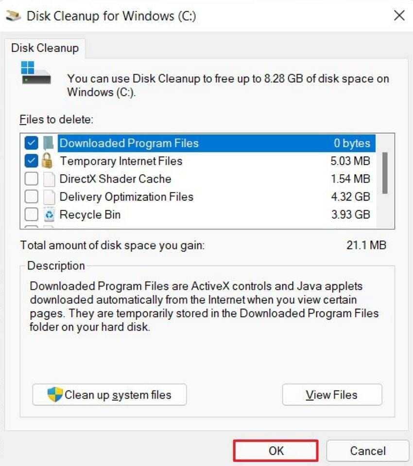 disk cleanup for windows
