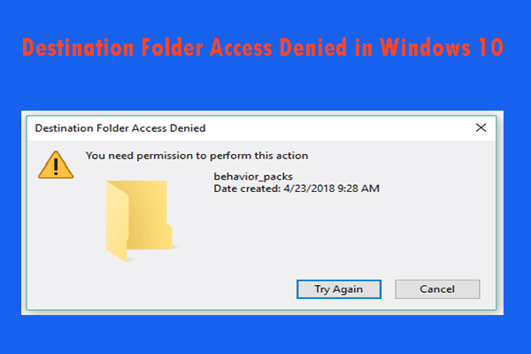 How to Fix “Destination Folder Access Denied” Error in Windows 10/11