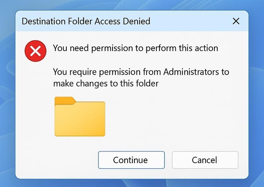 reasons behind denied access file issue