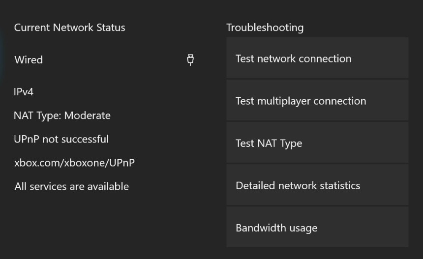 xbox network settings nat type