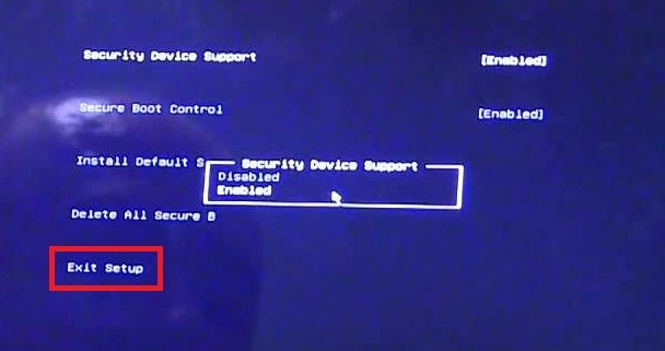 exit setup