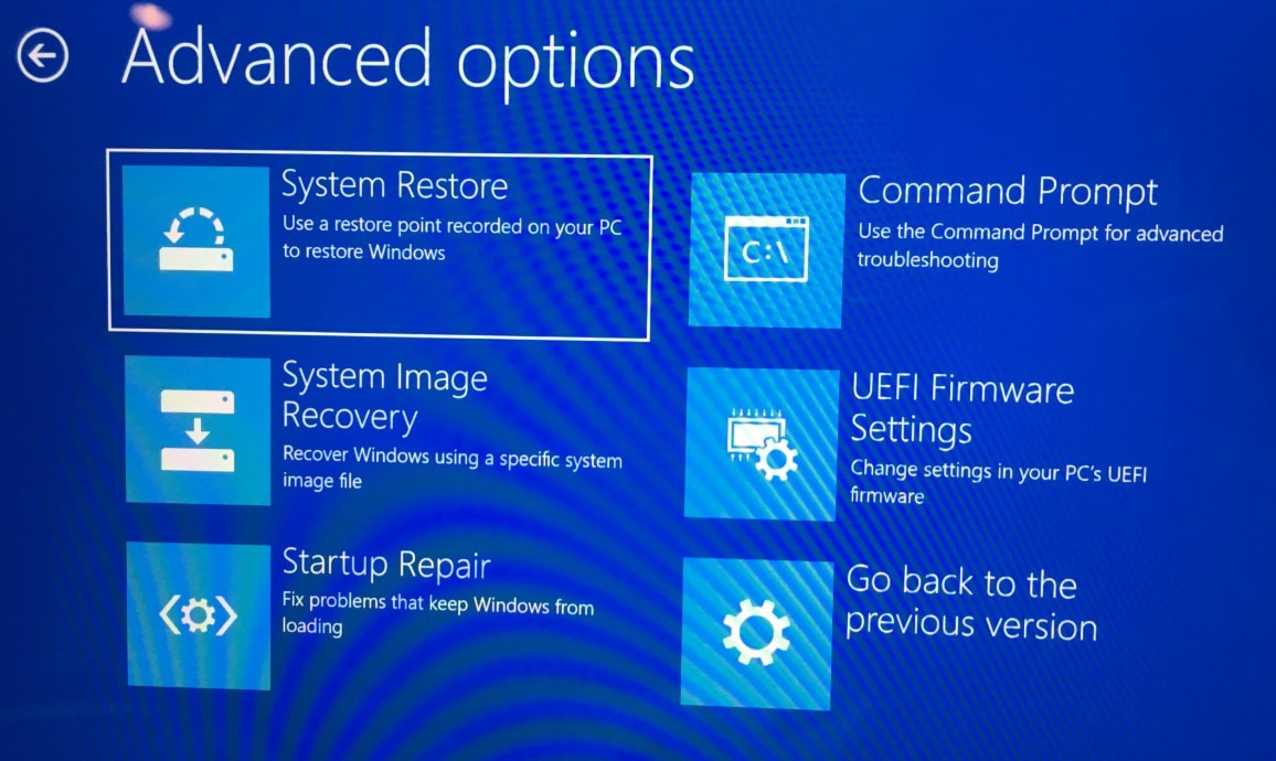 system restore