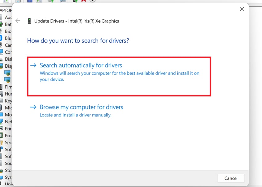 search automatically for drivers