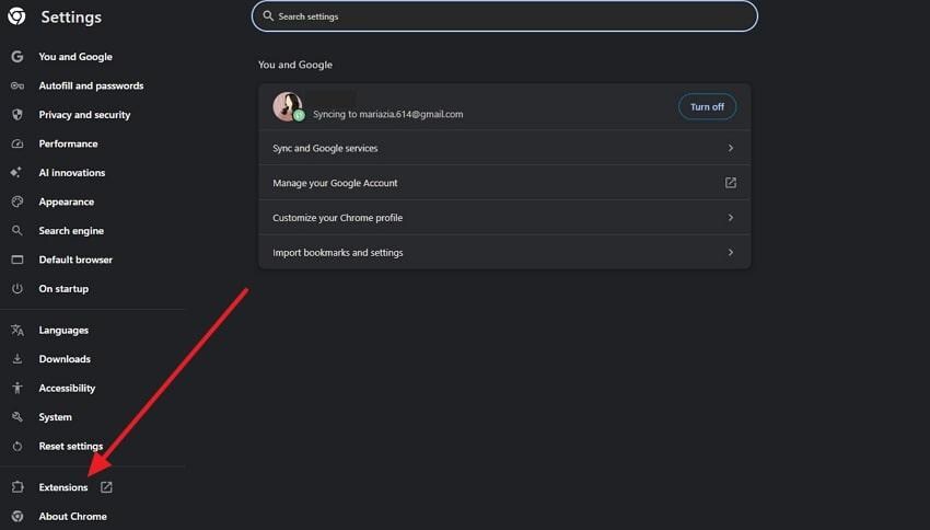 open chrome extensions