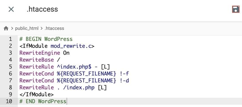 create new .htaccess file on wordpress