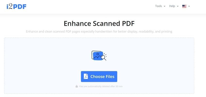 online 2 pdf enhance scanned pdf interface