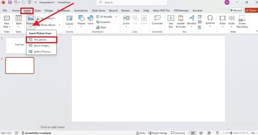 open ppt and add picture