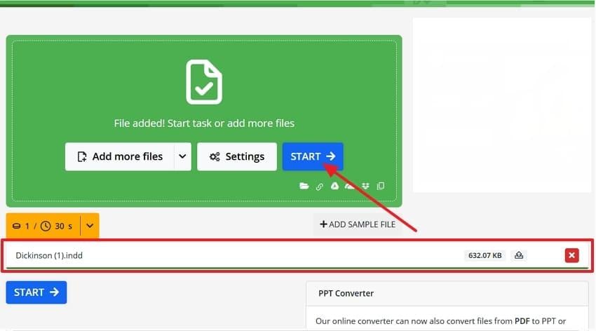 upload and press start