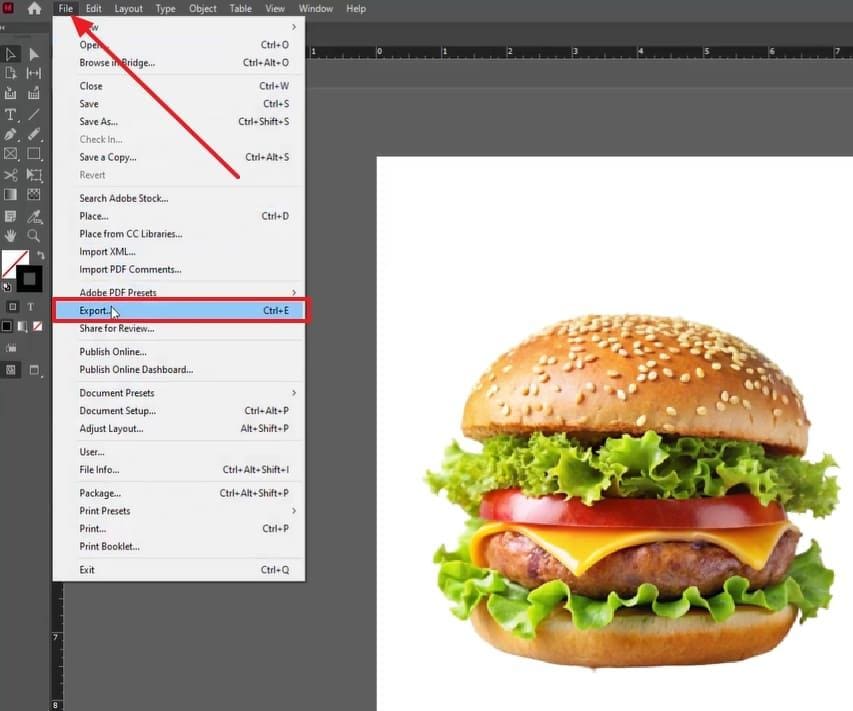 open file and choose export