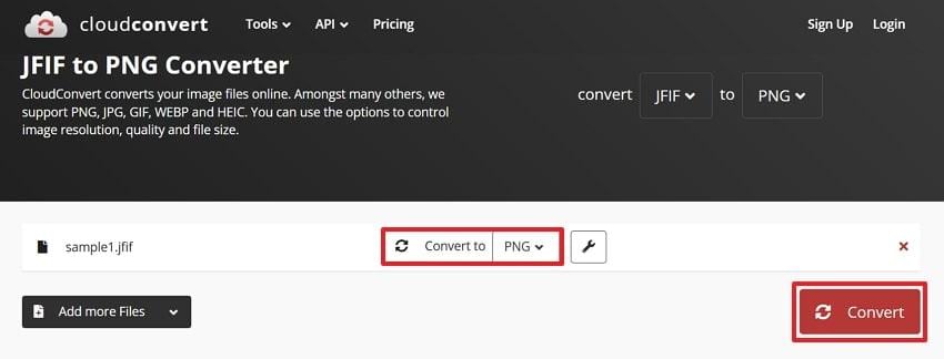 specify format and convert