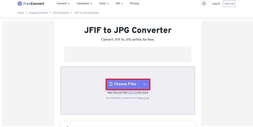 upload file on freeconvert