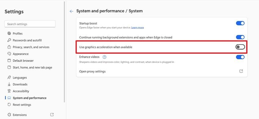 disable graphic acceleration
