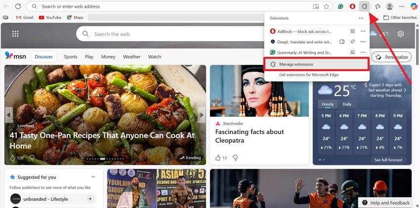 head to manage extension